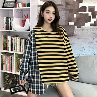 Long-sleeve Oversized Patterned T-shirt