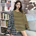 Long-sleeve Oversized Patterned T-shirt