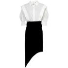 Set: Plain Blouse + Asymmetrical Skirt