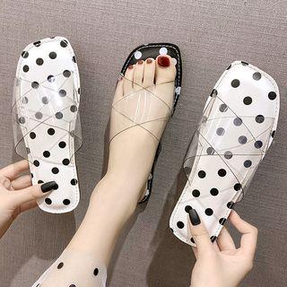 Transparent Polka Dot Print Slide Sandals