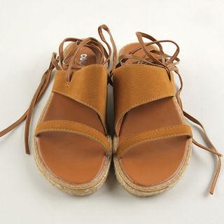 Faux-suede Espadrille Gladiator Sandals