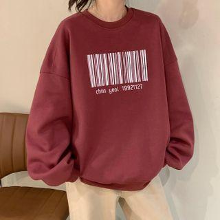 Bar Code Print Sweatshirt