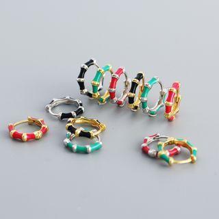 925 Sterling Silver Drip Enamel Earrings