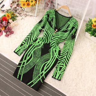 Patterned Knit Sheath Dress