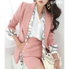 Twilly Scarf & Blazer & Shorts Office Look Set