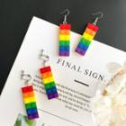 Rainbow Building Block Dangle Earring