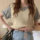 Ribbed Sweater Vest Beige - One Size