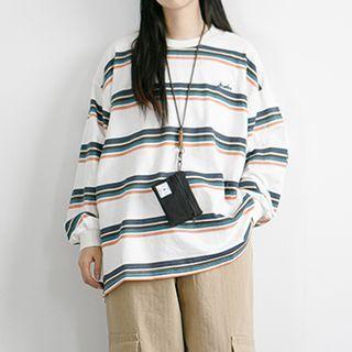 Color Block Stripe Oversized Sweatshirt