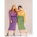 Ribbed H-line Long Skirt In 12 Colors