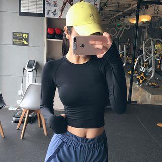 Long-sleeve Cropped Quick Dry T-shirt