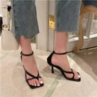 Ankle-strap Square-toe High-heel Sandals