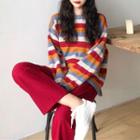 Striped Sweater / Wide Leg Pants