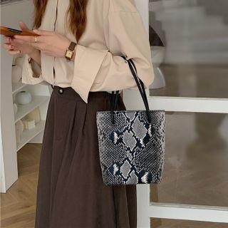 Faux Leather Croc Grain Mini Tote Bag