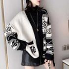 Pattered Cardigan Black & White - One Size