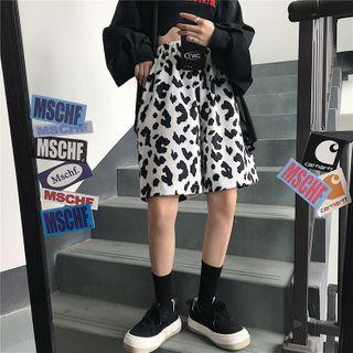 Leopard Printed Wide-leg Shorts