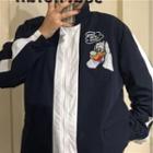 Long-sleeve Striped Cartoon Embroidered Jacket