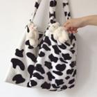 Furry Cow Print Crossbody Bag