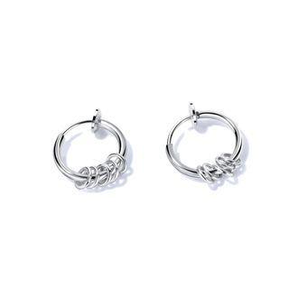 Fashion Simple Geometric Round 316l Stainless Steel Stud Earrings Silver - One Size