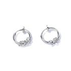 Fashion Simple Geometric Round 316l Stainless Steel Stud Earrings Silver - One Size