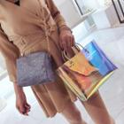 Iridescent Transparent Handbag With Pouch
