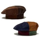 Colour Block Corduroy Beret Hat