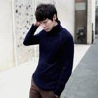 Turtle-neck Raglan-sleeve Knit Top