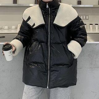 Fleece Paneled Padded Zip Jacket