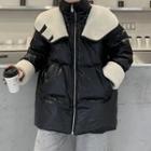Fleece Paneled Padded Zip Jacket