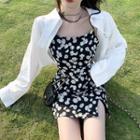 Loose-fit Long-sleeve Blouse / Floral Sleeveless Dress