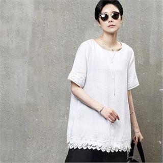 Scallop Layered-hem Top