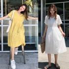 Short Sleeve V-neck Dress