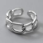 Chain Sterling Silver Open Ring 1pc - Silver - One Size