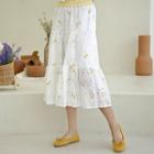 Flower Lace Tiered Long Skirt