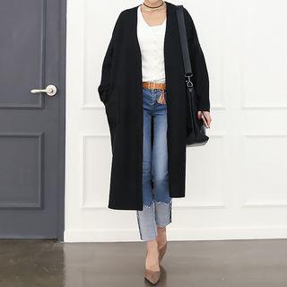 Open-front Slit-side Long Coat