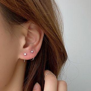 Plain Half Hoop Earring 1 Pair - One Size