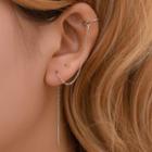 Threader Earring With Ear Cuff 1 Pair - K4151 - 01 White - One Size