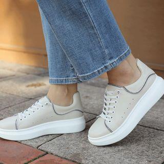 Piped Cowhide Sneakers