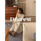 Pleated Maxi Shirtwaist Dress One Size