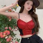 Two Tone Camisole Top Red - One Size