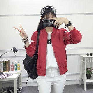 Feather Print Bomber Jacket