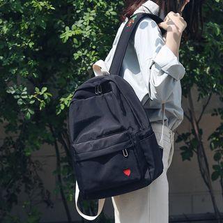 Heart Embroidery Nylon Backpack