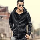 Distressed Hooded Leather Jacket