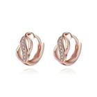 Simple And Fashion Plated Rose Gold Geometric Cubic Zircon Stud Earrings Rose Gold - One Size