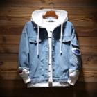 Mock Two-piece Ripped Denim Jacket