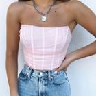 Strapless Plain Cropped Top