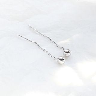 Metal Bead Dangle Earring W3202 - 1 Pair - One Size