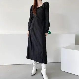 Square-neck Long Dress