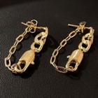 Chunky Chain Alloy Dangle Earring 1 Pair - Silver Needle - Gold - One Size