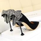 Pointed Bow High Heel Pumps