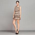 Sleeveless Plaid Ruffle Dress